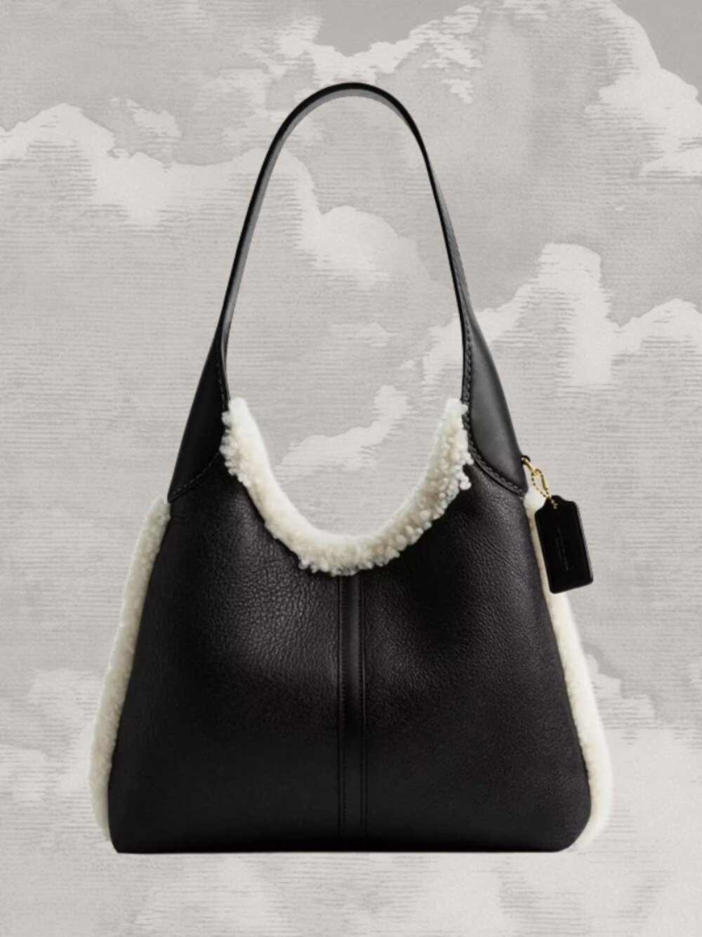 COACH NWT Brooklyn 28 Shearling Shoulder Bag Small FREE Charm or Twilly